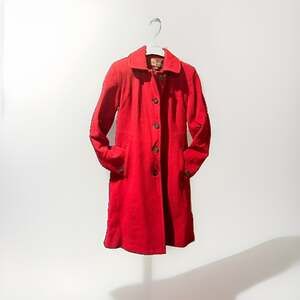 Anne Klein Red Wool Cashmere Blend Coat Women's Size 2 Button Front